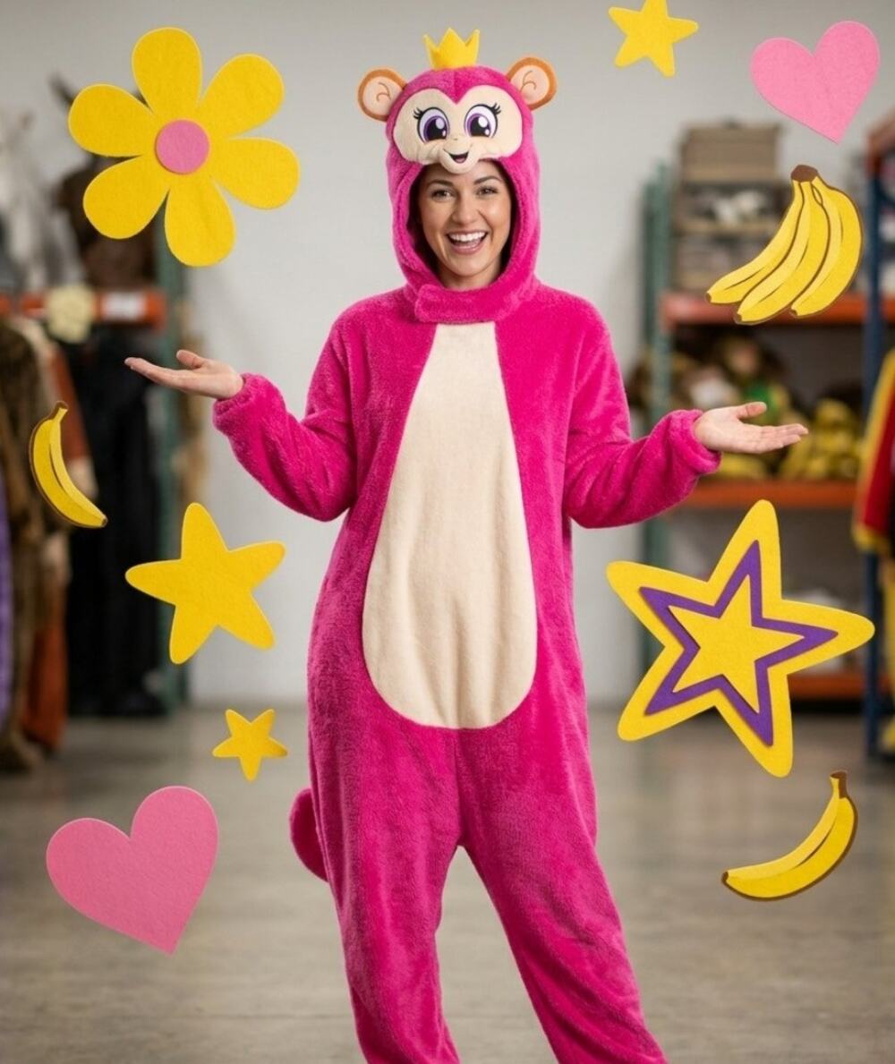 Palamon Fingerlings Bella Costume Child Medium 8-10 Pink Monkey Kidcore Y2K NIP